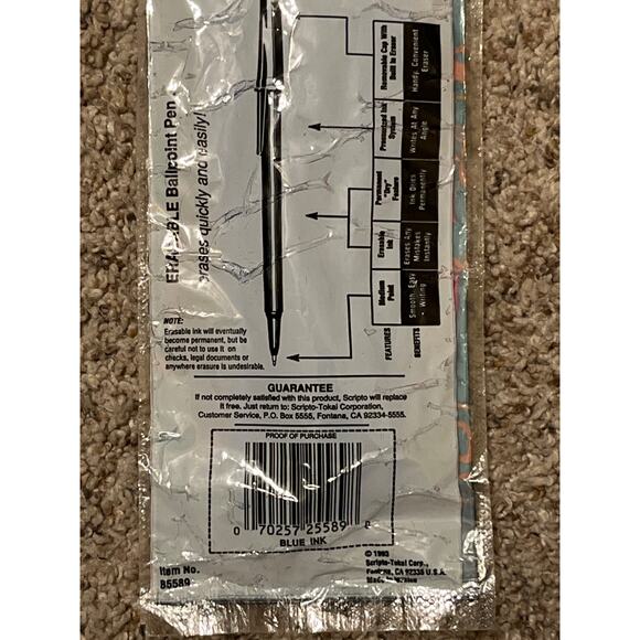 Scripto BallPoint Pens w/Erasable Ink Medium Point Red Blue Vintage (11) 1993-94 - Picture 8 of 8